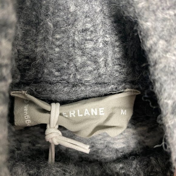 Everlane The Cloud Checkered Turtleneck Sweater Heathered Charcoal Womens Medium - Picture 2 of 6